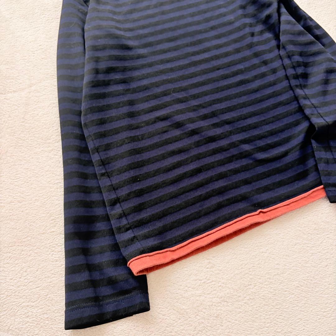 ❁COMME des GARCONSコムコム 製品染めボーダー裾切替カットソー