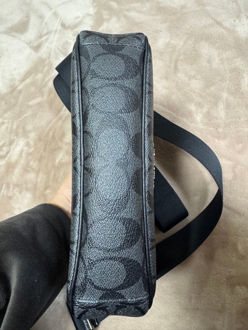 COACH レザー ショルダーバッグ　 グブラック/グレー