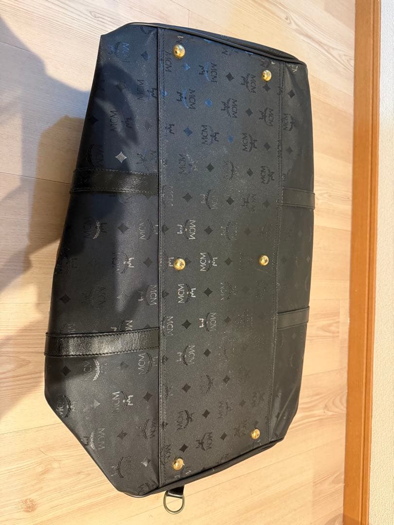 MCM ブラック 総柄ボストンバッグ