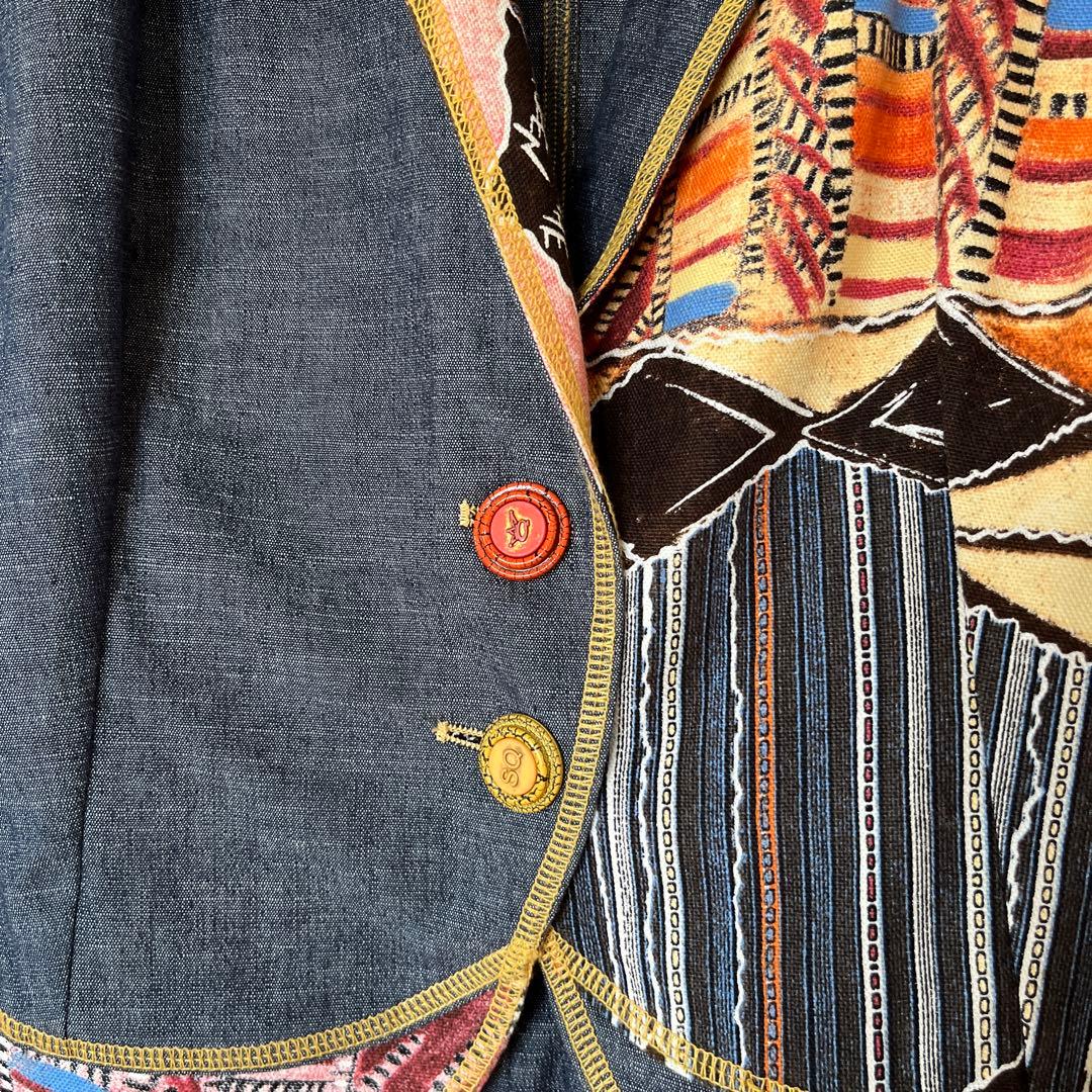 SAVE THE QUEEN イタリア製 パッチワークデニムジャケット L