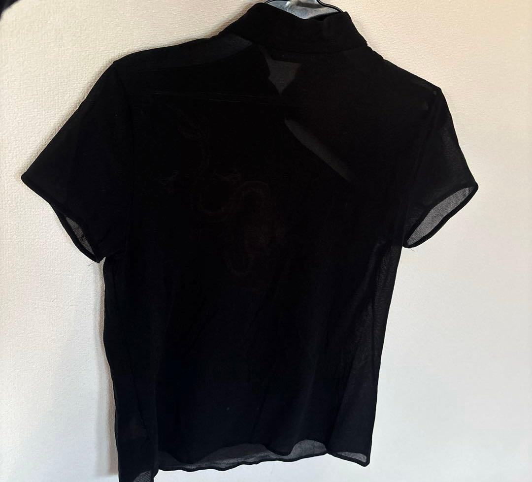 Vivienne Tam ドラゴン刺繍 半袖シースルーシャツ