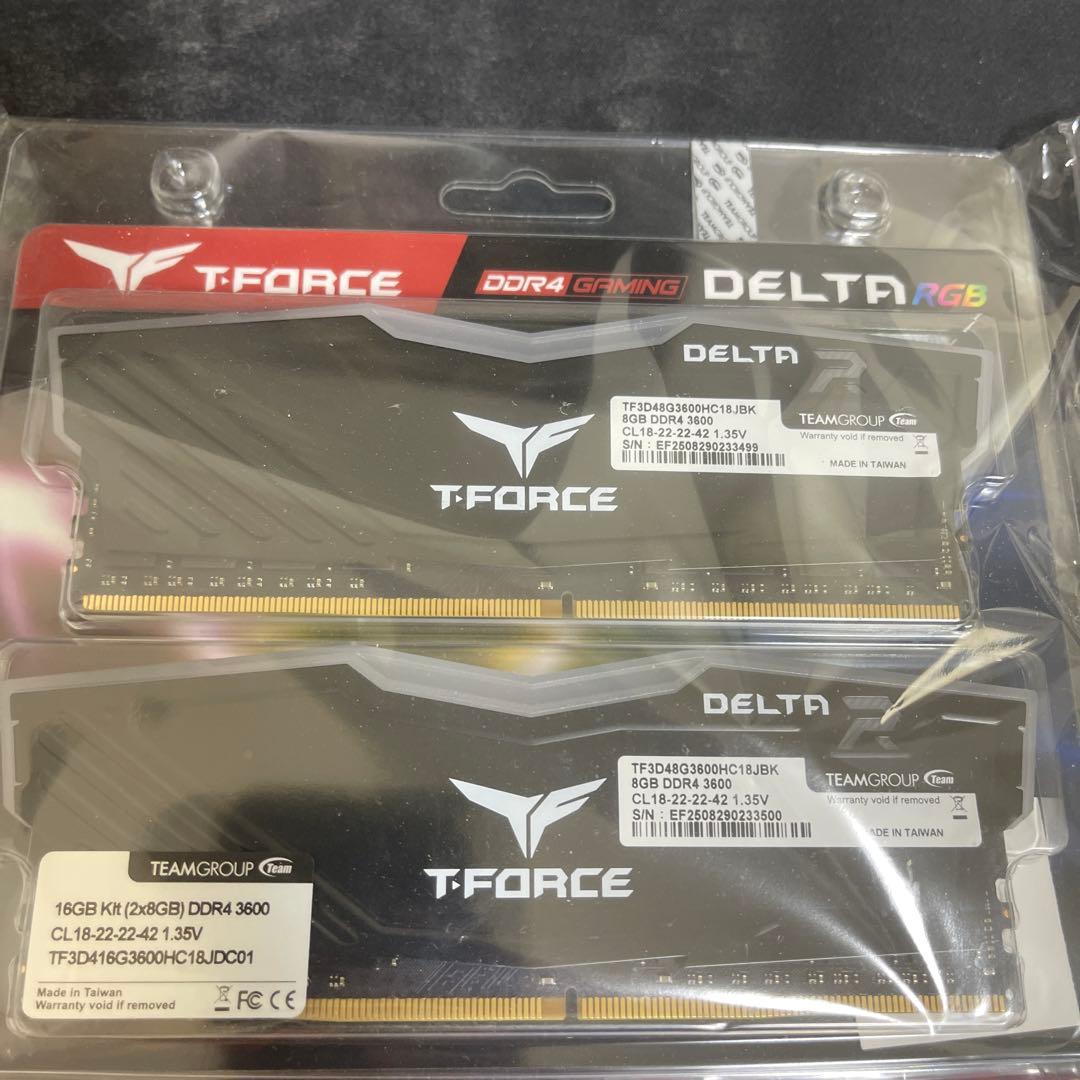 メモリー T-FORCE DELTA RGB DDR4 3600MHz 16GB