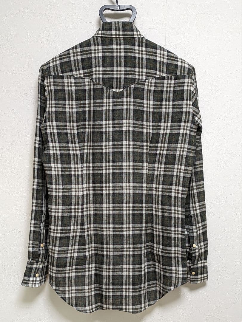 未使用　eleventy イレブンティ リネンシャツ 40 タータンチェック