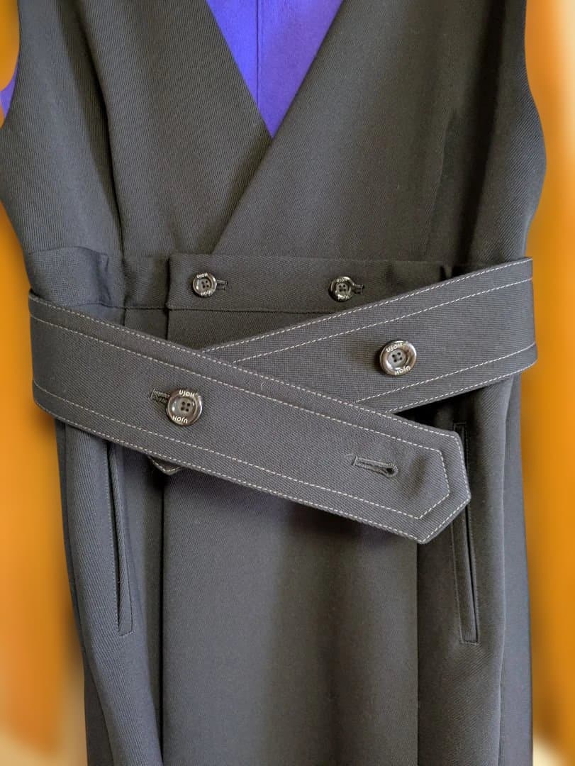 美品 2way ウジョー ベスト ジレ ブラック Vネック モード モノトーン