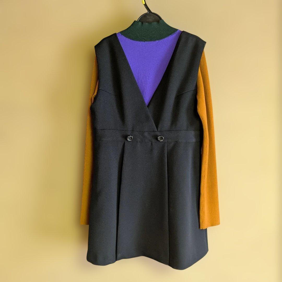 美品 2way ウジョー ベスト ジレ ブラック Vネック モード モノトーン