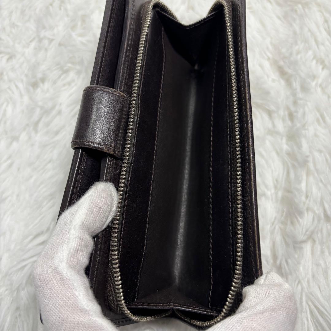 ✨美品✨ グッチ 長財布 インターロッキング GGキャンバス 二つ折り ブラウン