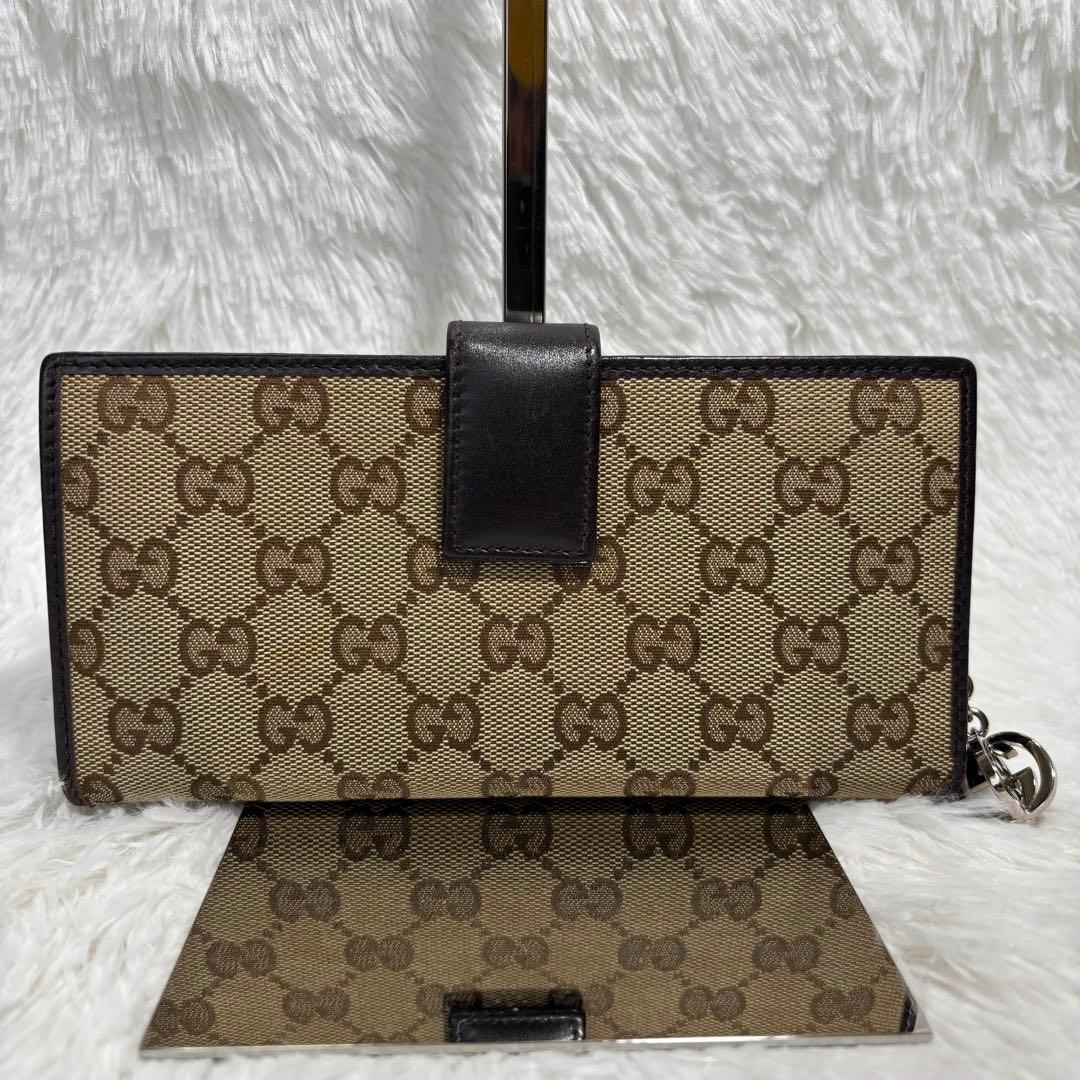 ✨美品✨ グッチ 長財布 インターロッキング GGキャンバス 二つ折り ブラウン