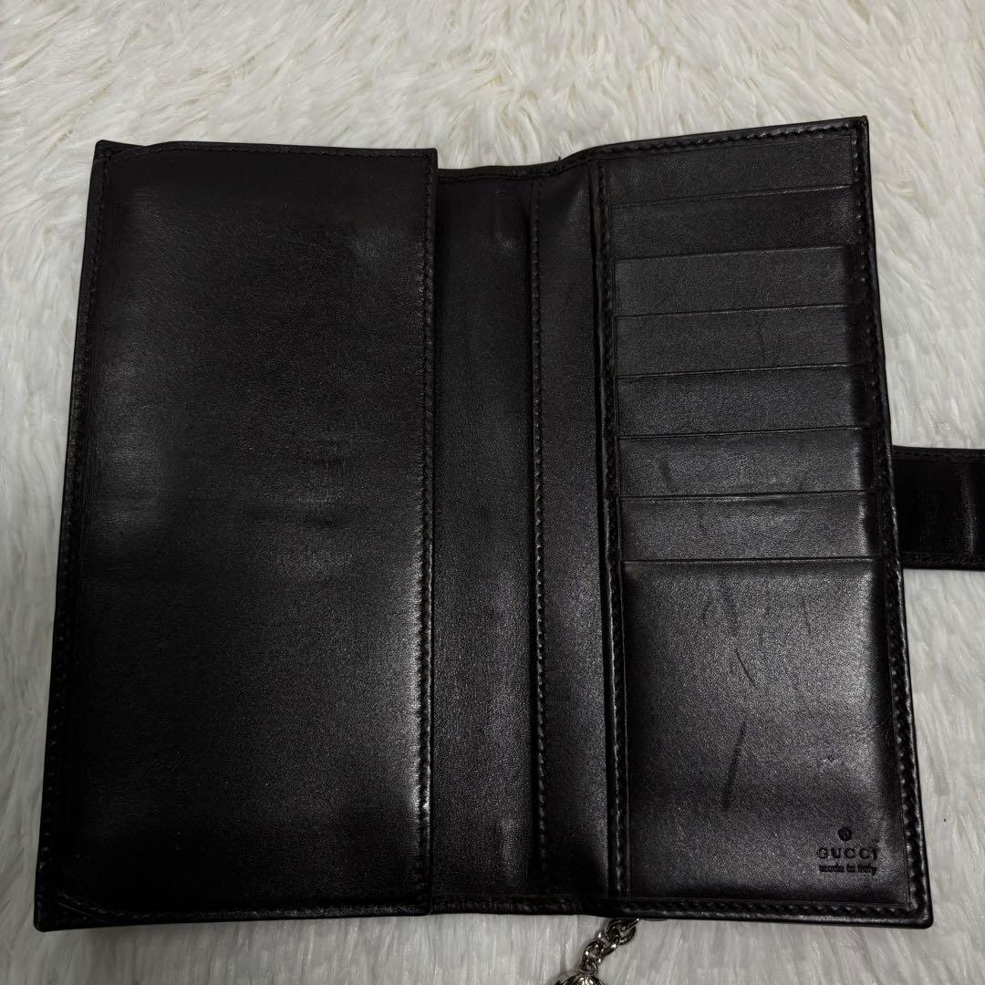✨美品✨ グッチ 長財布 インターロッキング GGキャンバス 二つ折り ブラウン