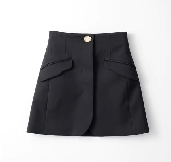 スカート murral Monochrome wrapped skirt (Black)