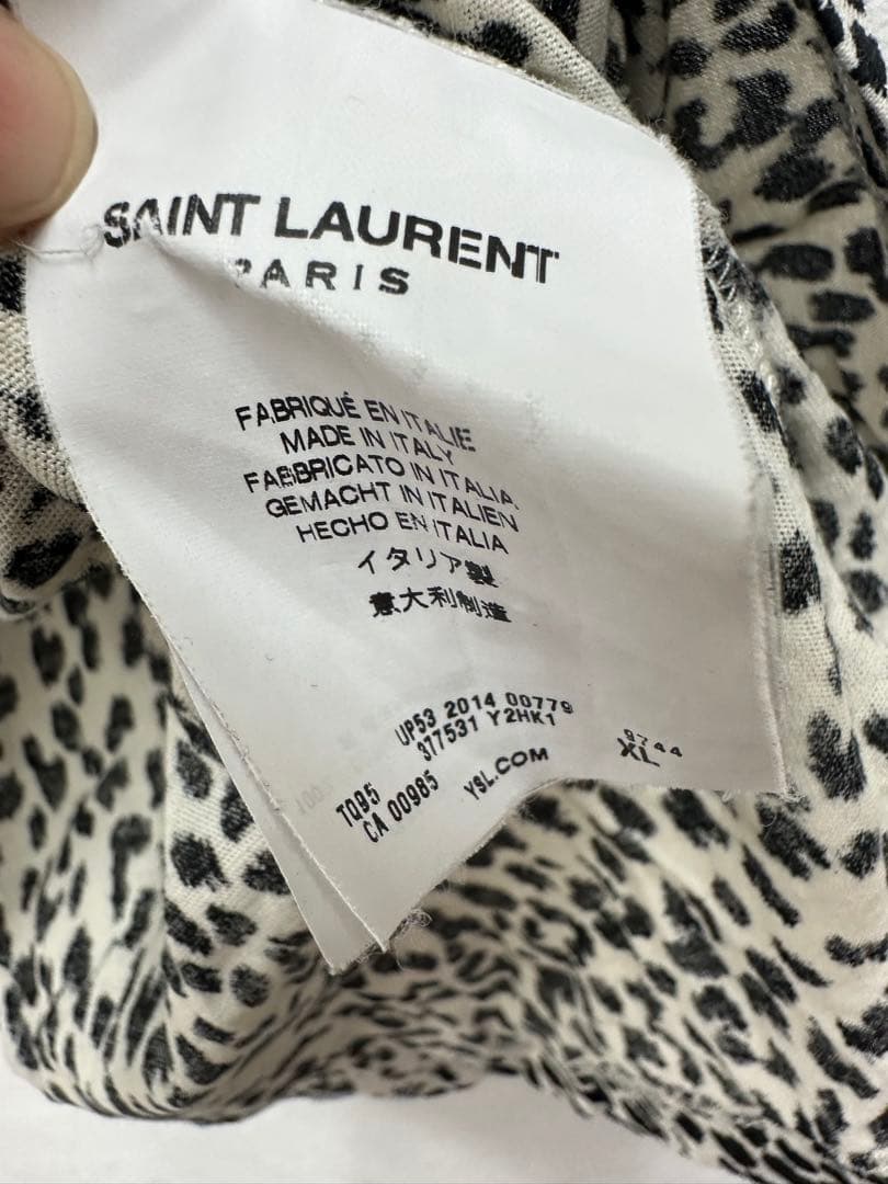 サンローラン パリ　ベイビーキャット レオパード半袖Tシャツ