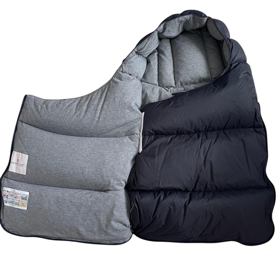 モンクレール　おくるみ　ダウン　フットマフ　ネイビーグレー　ベビーカー　ベビー