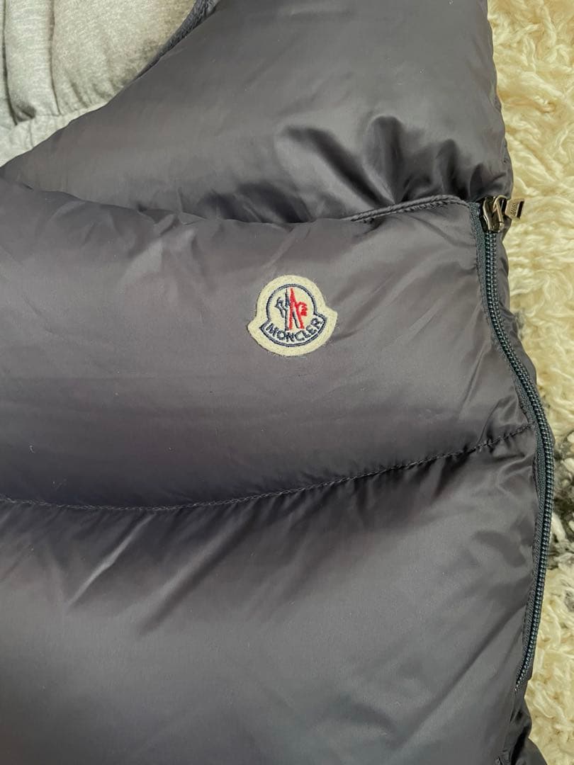 モンクレール　おくるみ　ダウン　フットマフ　ネイビーグレー　ベビーカー　ベビー