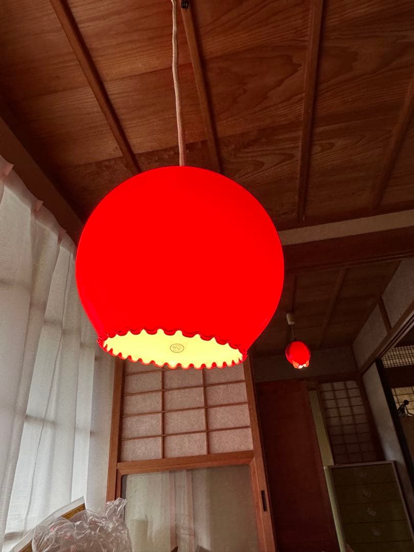 昭和レトロ　ペンダントライト　松下電工　ガラス　チューリップ　丸型　天井照明