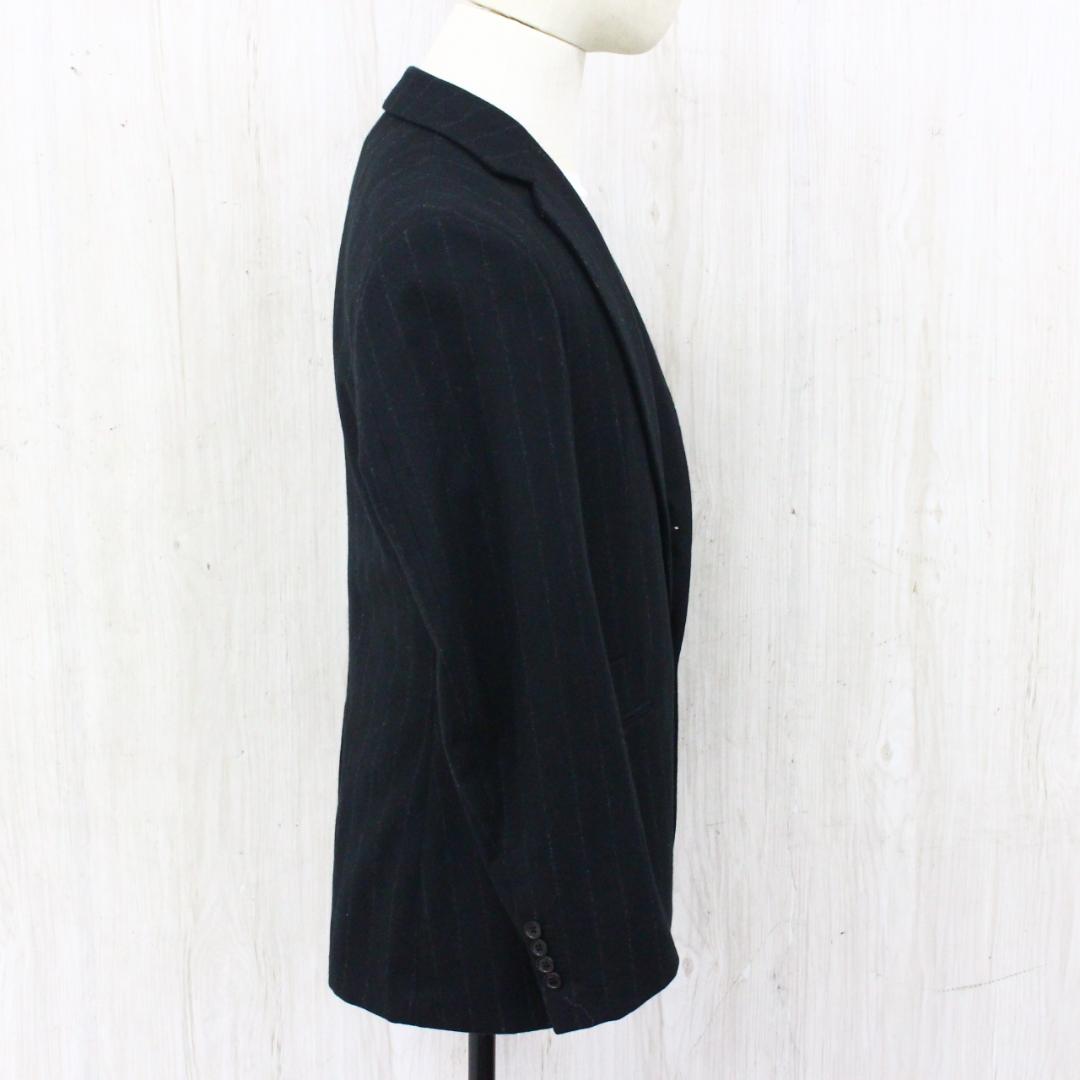 ◇美品 HERMES エルメス メンズ スーツ上下 ブラックストライプ ウール