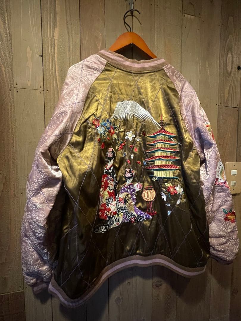 リバーシブルスカジャン （鶴/芸者✕五重塔)