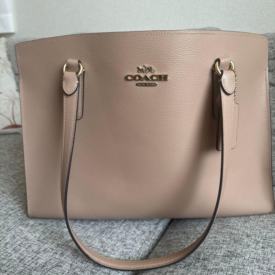 COACH ベージュ ビジネスバッグ