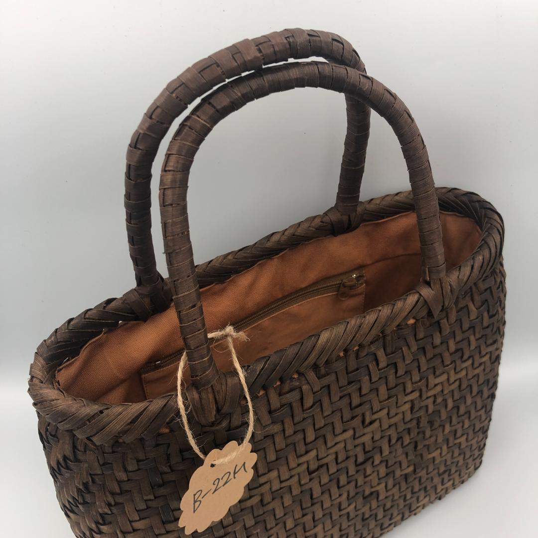 小*マ様 胡桃バッグ　網代編み　かごバッグ　くるみ　籠バッグ【新品】日本企画　山
