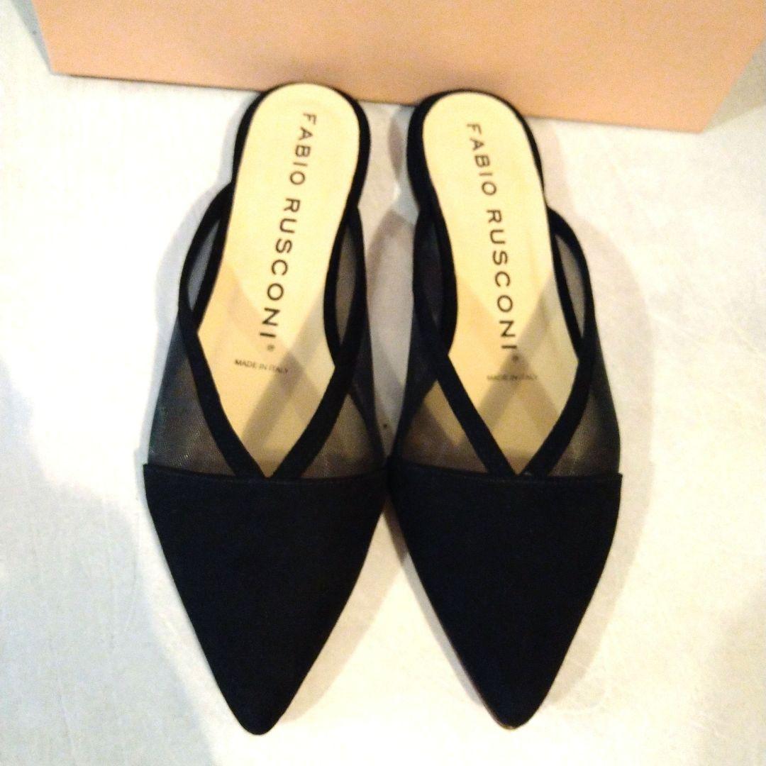 FABIO RUSCONI ファビオルスコーニ ブラックミュール サンダル 36