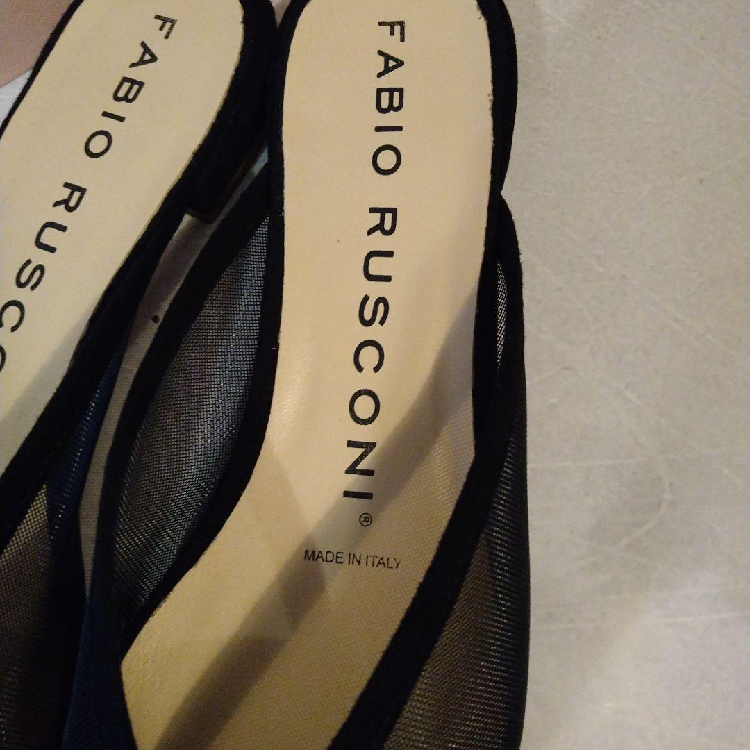 FABIO RUSCONI ファビオルスコーニ ブラックミュール サンダル 36