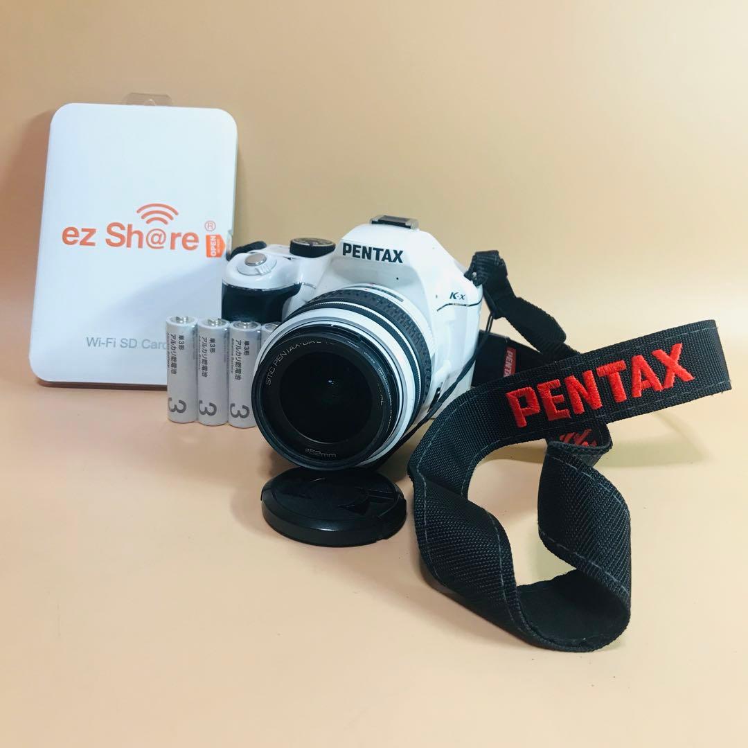 ペンタックス K-x 白　Wi-FiSDアダプター　電池付き