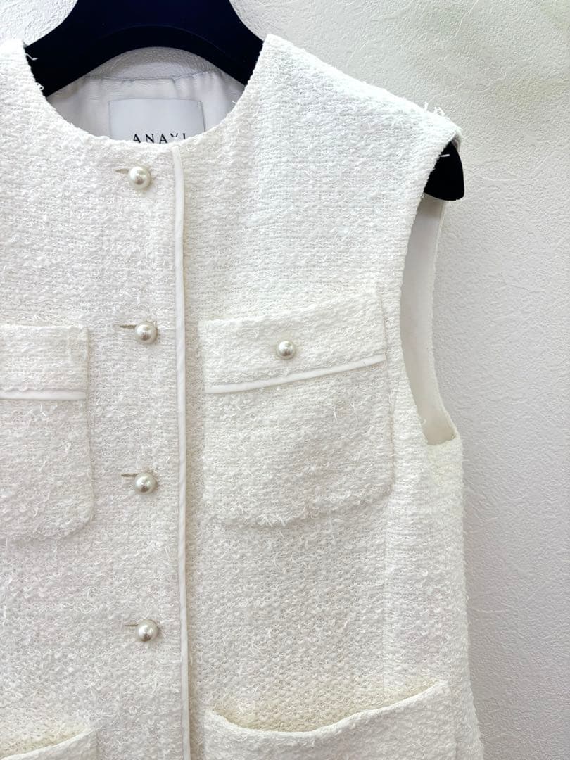 アナイ　カラミツイードポケットジレ　ベスト