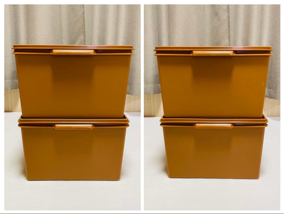 2個セット/送料込み/タッパーウェア/ディープ/ロング/スーパーケース/セピア