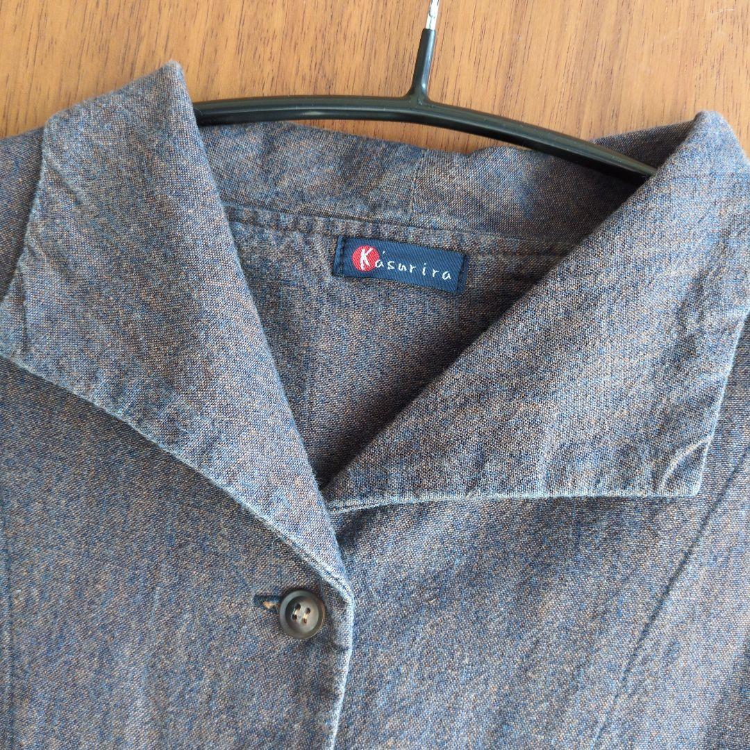 カスリラ kasurira コットン シャツワンピース M〜L