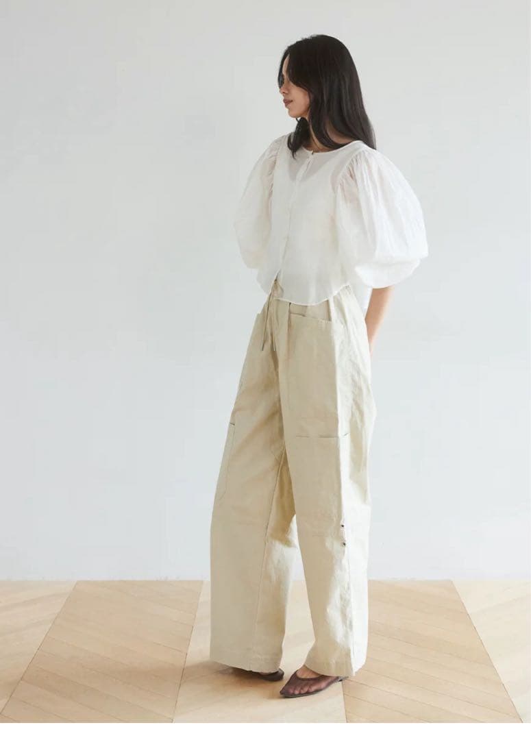 シールームリン　ポケットワークwashボリュームパンツ　サンドベージュ