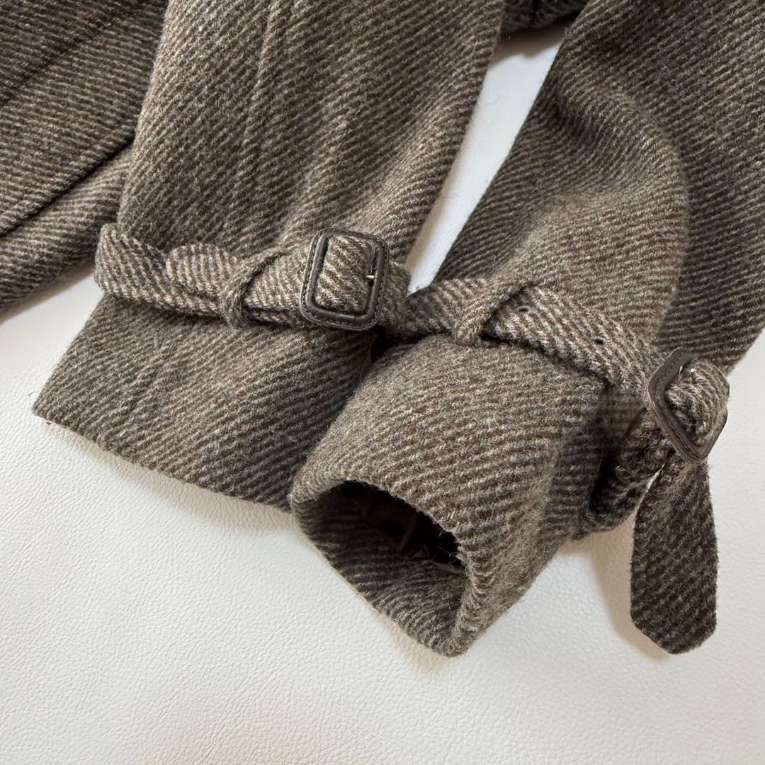 極美品✨ マーガレットハウエル　ヘリンボーン　上質ウールコート　ミドル丈　ベルト