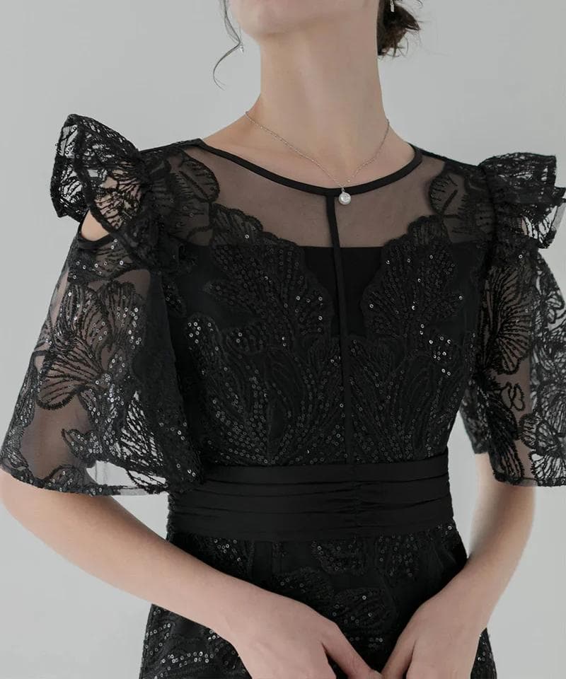 LEJA＊フラワーレースシアーフリルマーメイドワンピースドレス