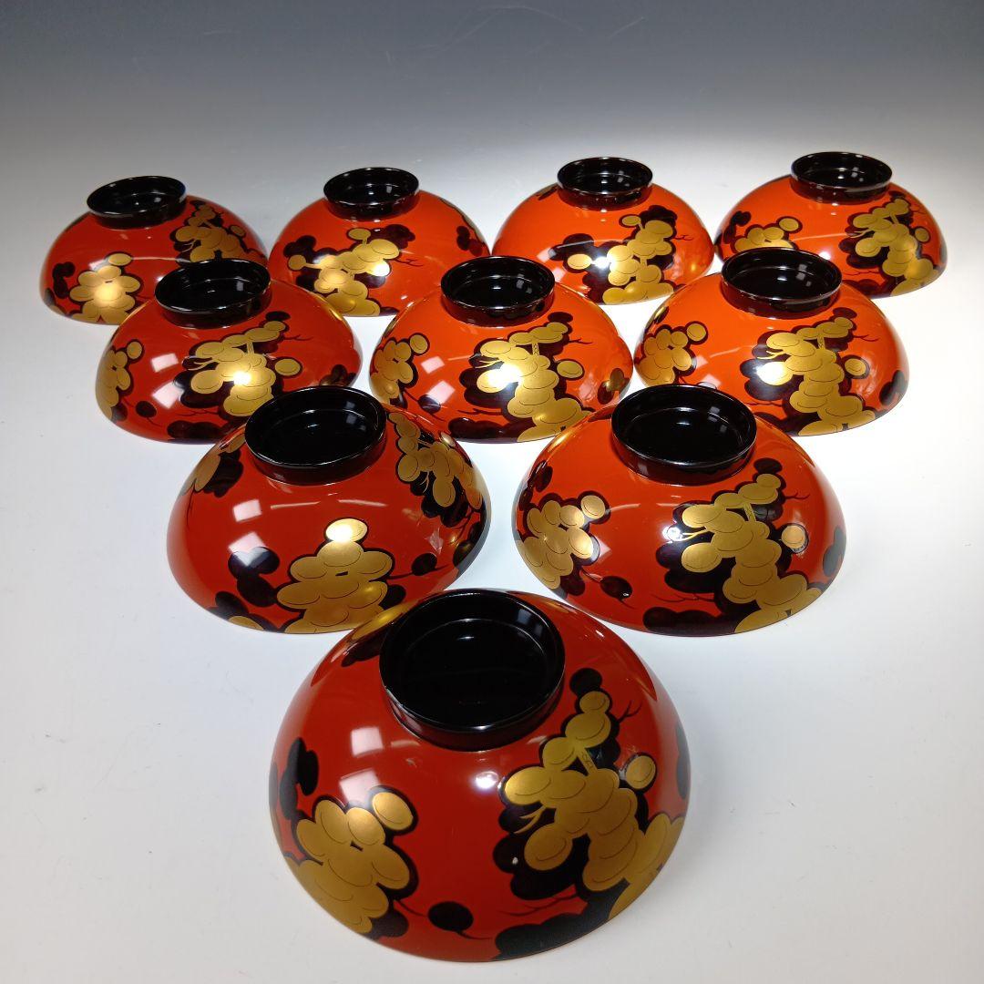 最終値下げ時代物　輪島塗　吸物椀10客　共箱