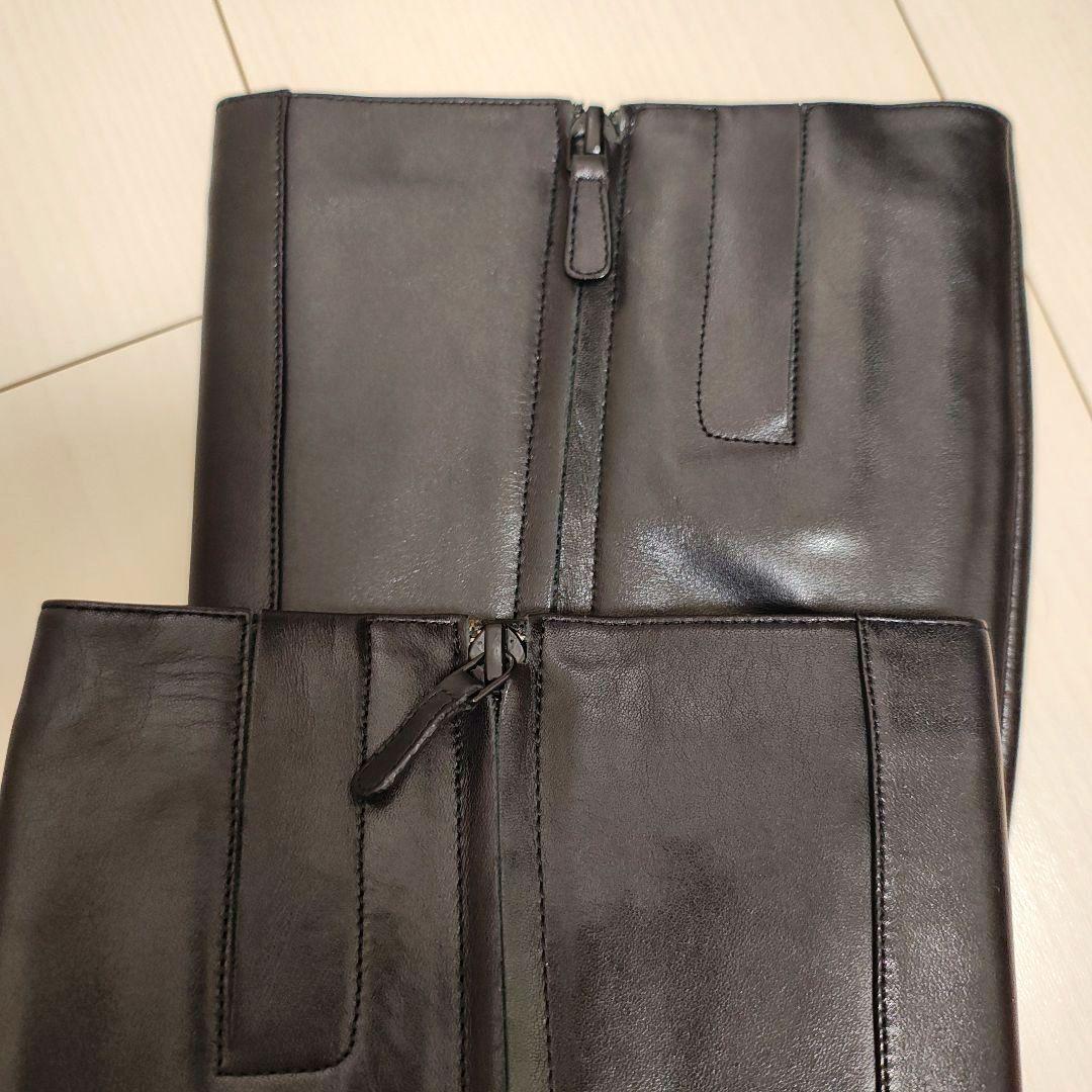 【人気商品】コールハーン　レザー　ポインテッド　ピンヒール　ロングブーツ 黒