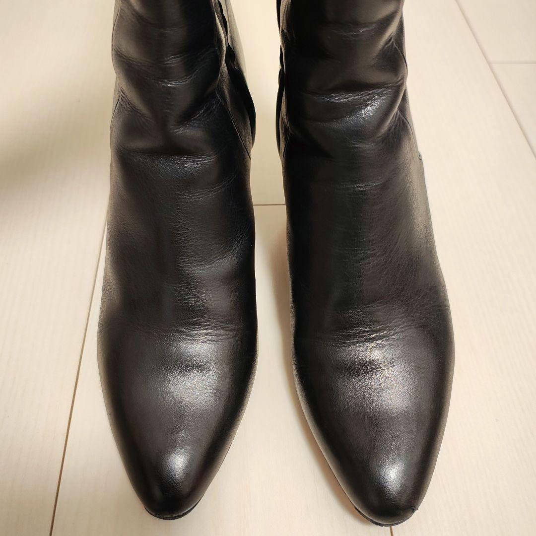 【人気商品】コールハーン　レザー　ポインテッド　ピンヒール　ロングブーツ 黒