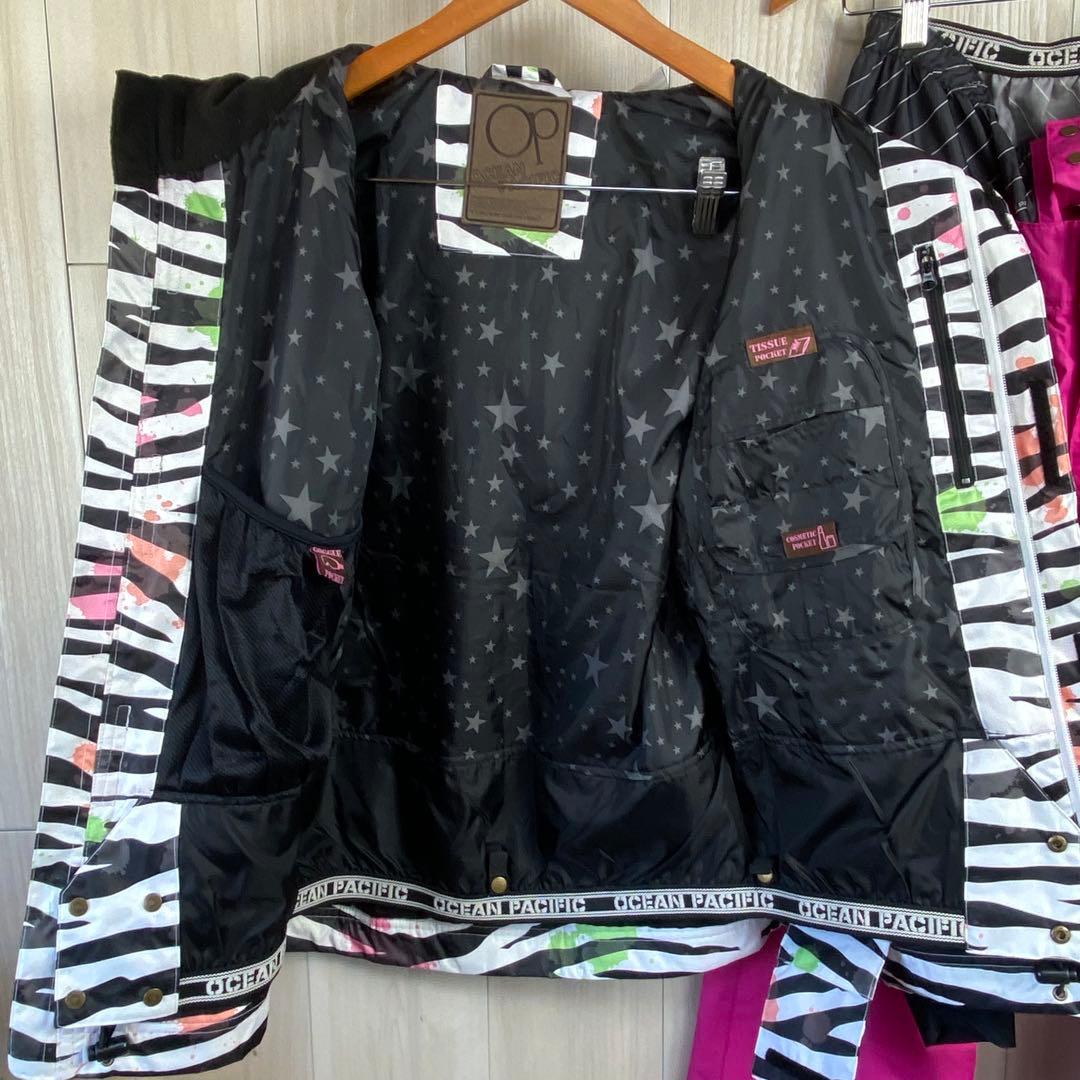 OP ゼブラ柄 スノーボードウェア セット M/L