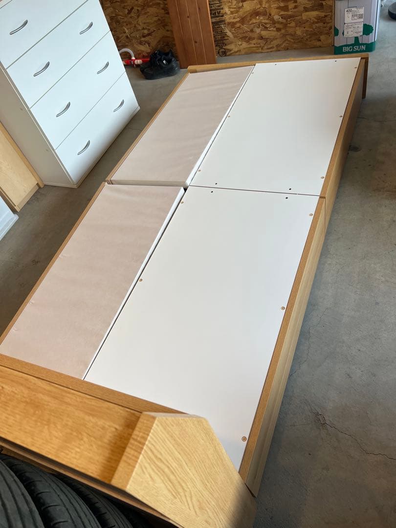 ニトリ中古シングルベッド 木製 ヘッドボード収納