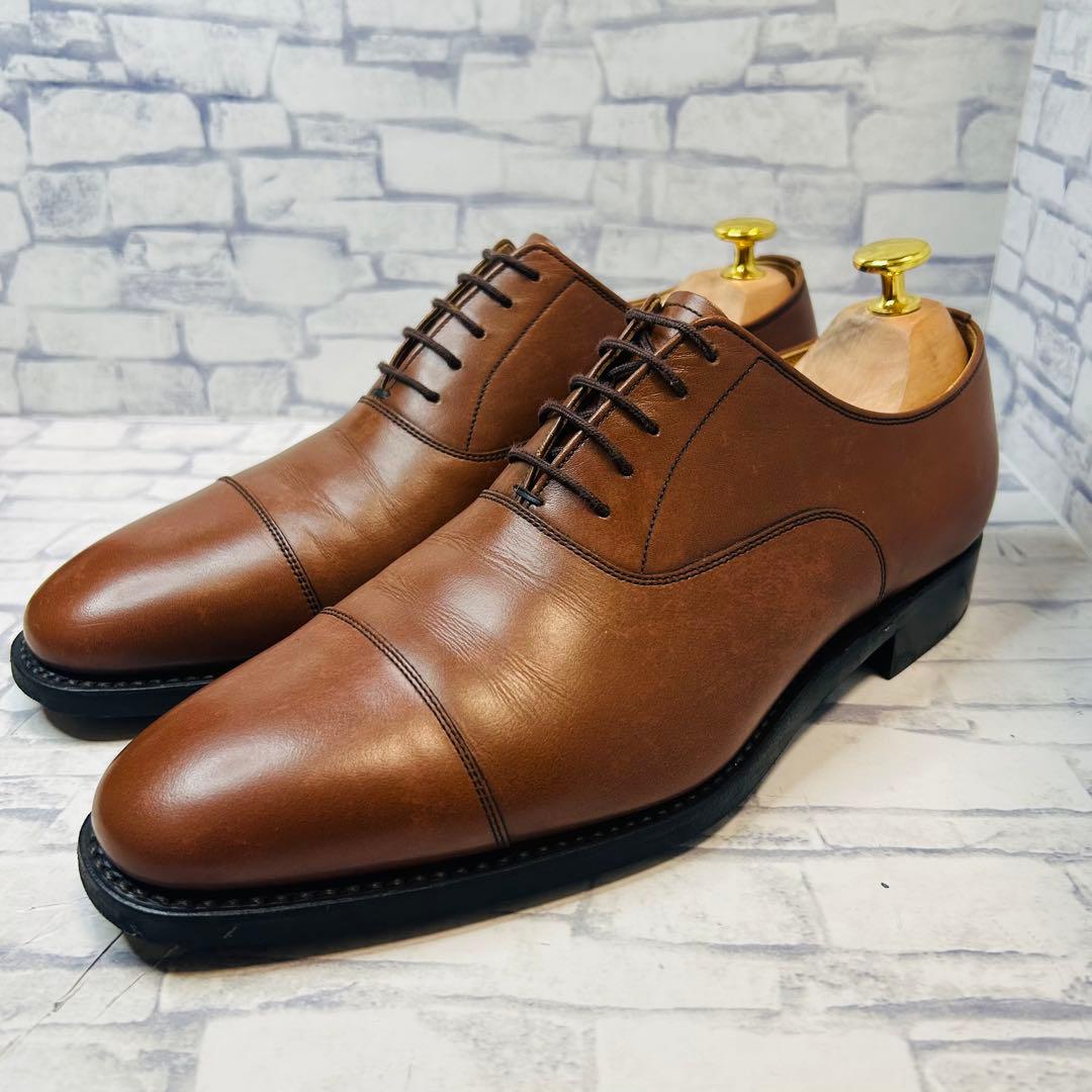 未使用級 SCOTCH GRAIN ストレートチップ 内羽根 ブラウン 25cm