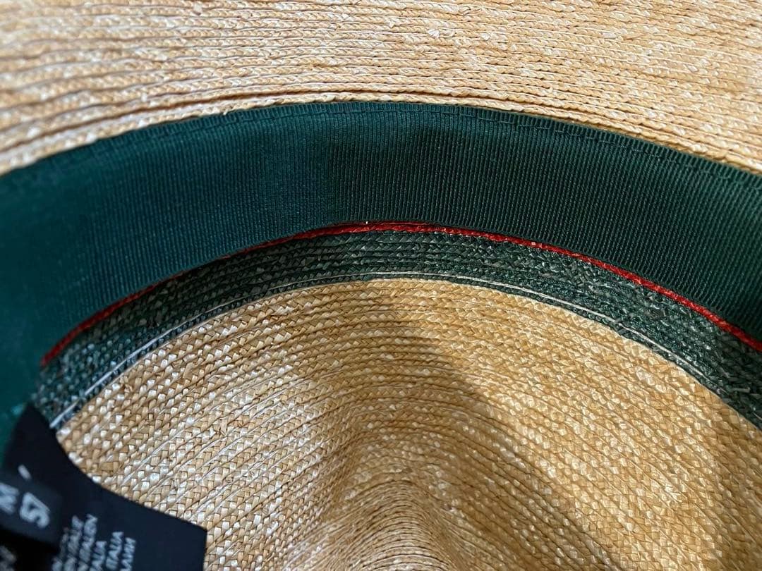 美品 GUCCI 麦わら帽子 ストローハット 中折れ帽子 57