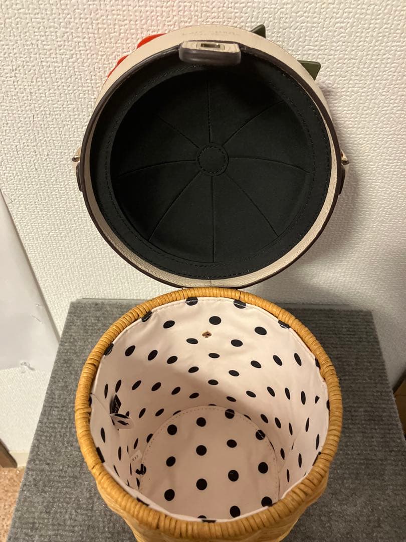 kate spade フラワー装飾 かごバッグ