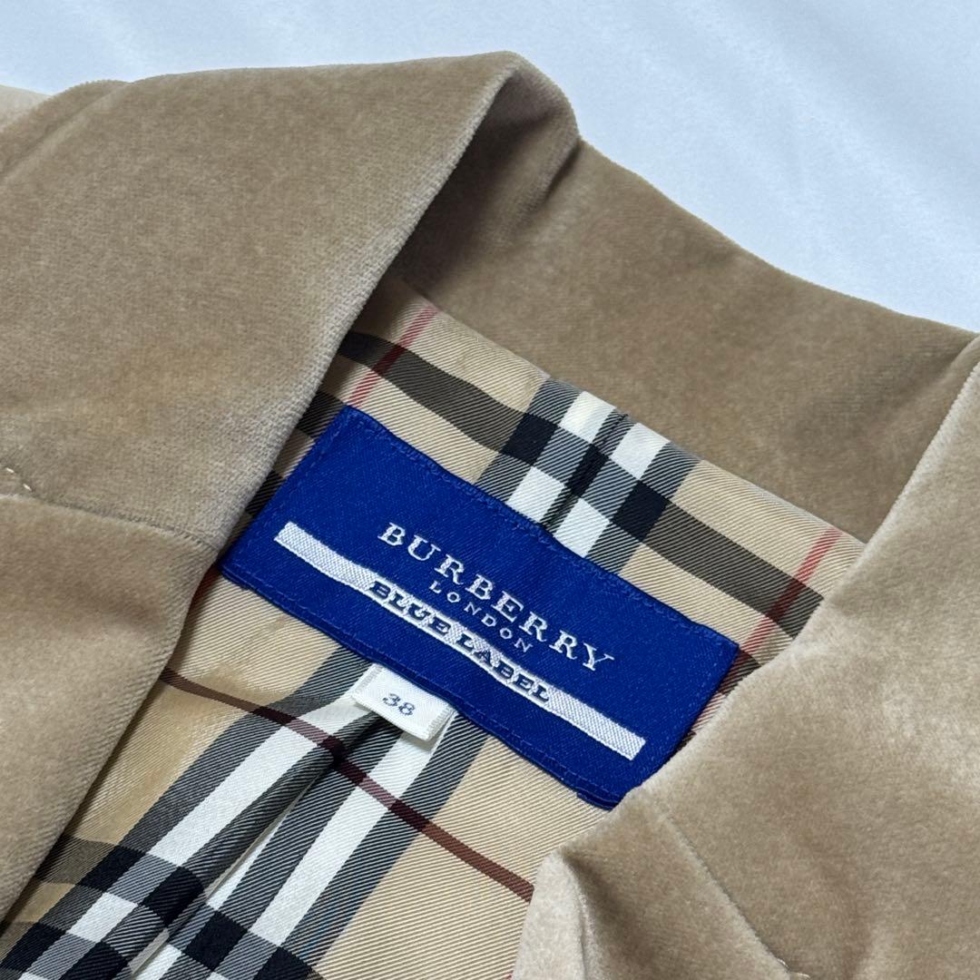 BURBERRY バーバリーブルーレーベル ベロア テーラードジャケット 38
