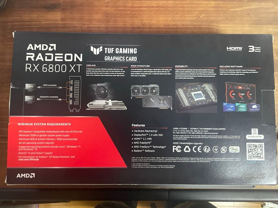 ASUS TUF GAMING Radeon RX 6800 XT 動作確認済