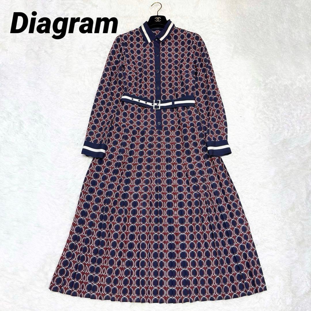 【極美品✨】ダイアグラム　キカシャツプリントワンピース 36 浅田真央着用