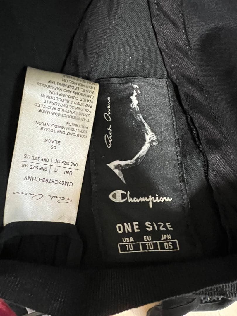 Rick Owens Champion ブラック キャップ