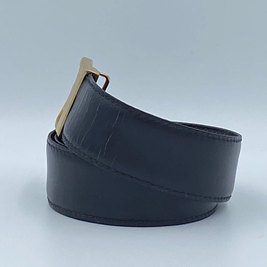 ✨希少✨ロエベ　ベルト　アナグラム　レディース　レザー　ダークネイビー