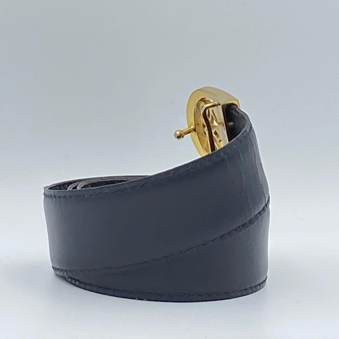 ✨希少✨ロエベ　ベルト　アナグラム　レディース　レザー　ダークネイビー