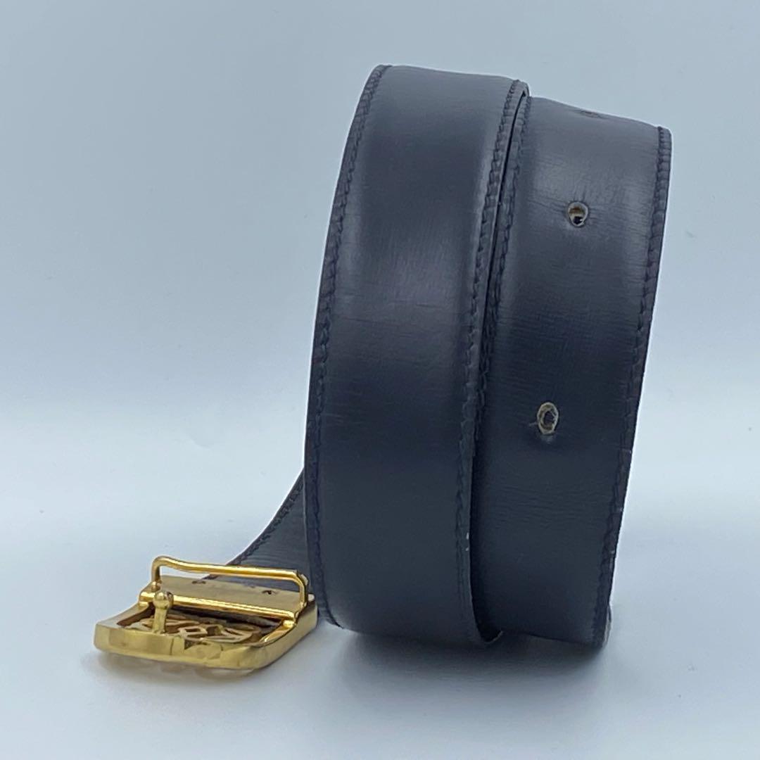 ✨希少✨ロエベ　ベルト　アナグラム　レディース　レザー　ダークネイビー