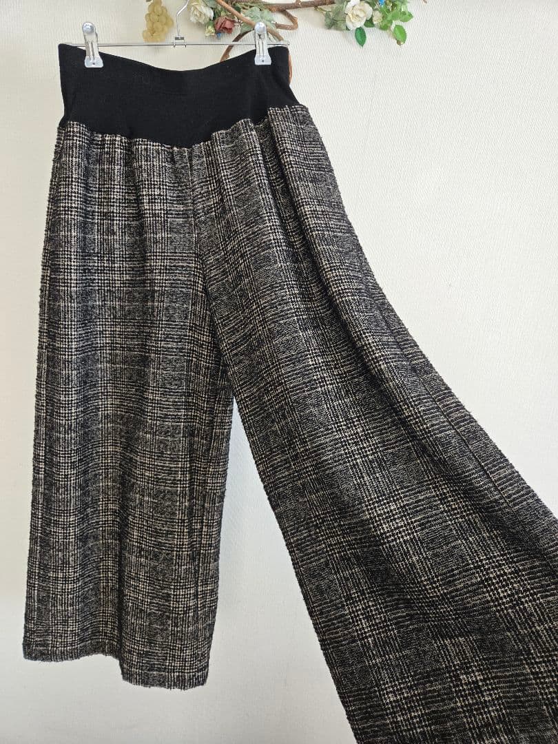 aosoaumei　ビアズリー　ウエストリブループチェックパンツ