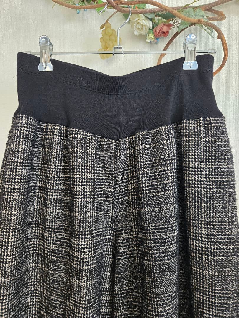 aosoaumei　ビアズリー　ウエストリブループチェックパンツ