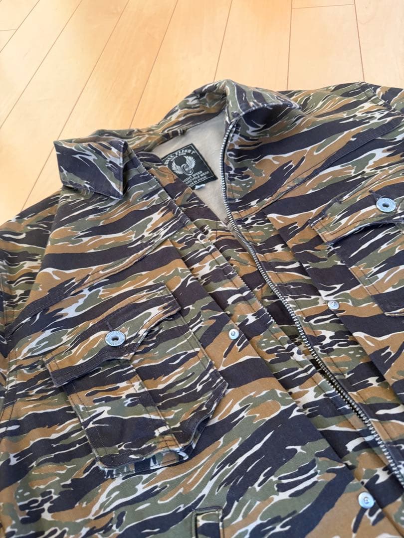 SKULL FYIGHT スカルフライト タイガー カモ ジャケット 2XL