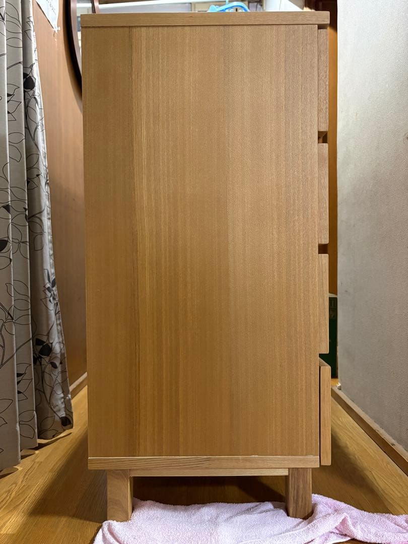 無印良品　タモ材4段チェスト　廃盤品　たのメル便で発送