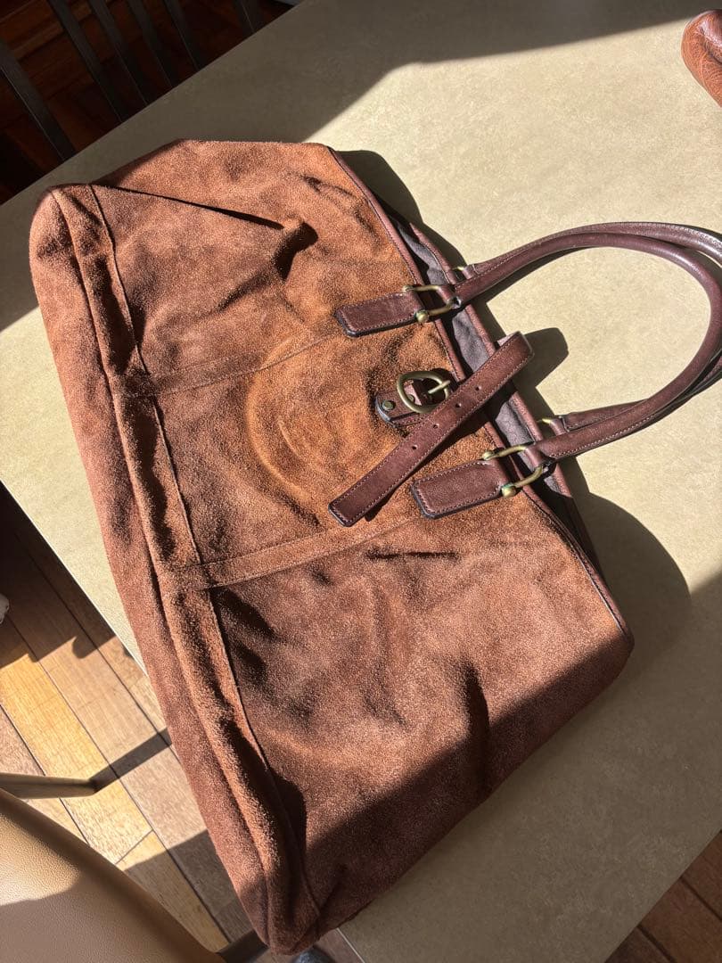 【未使用品】ワイルドスワンズブラウン スエード ボストンバッグ 茶色ブラウン